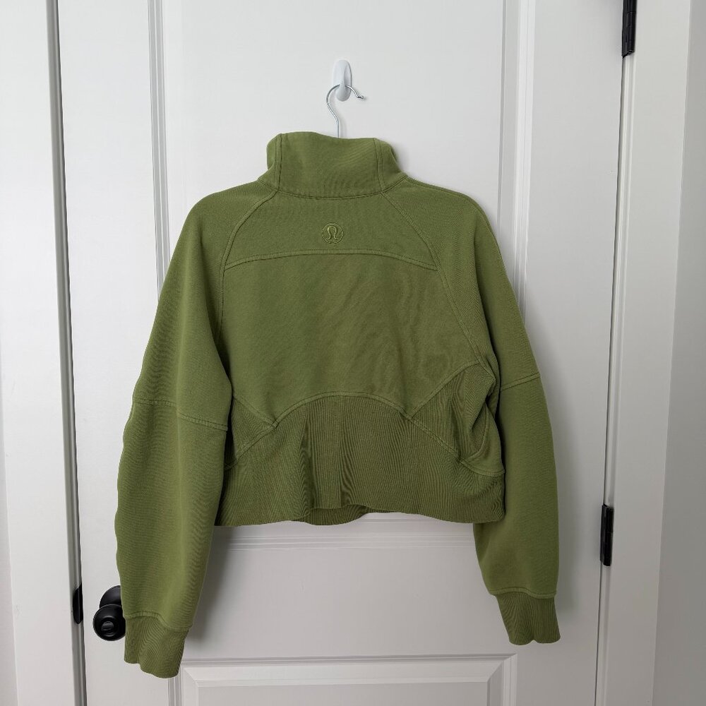 Lululemon Scuba Oversized Funnel Neck Half Zip Olive Green XS/S